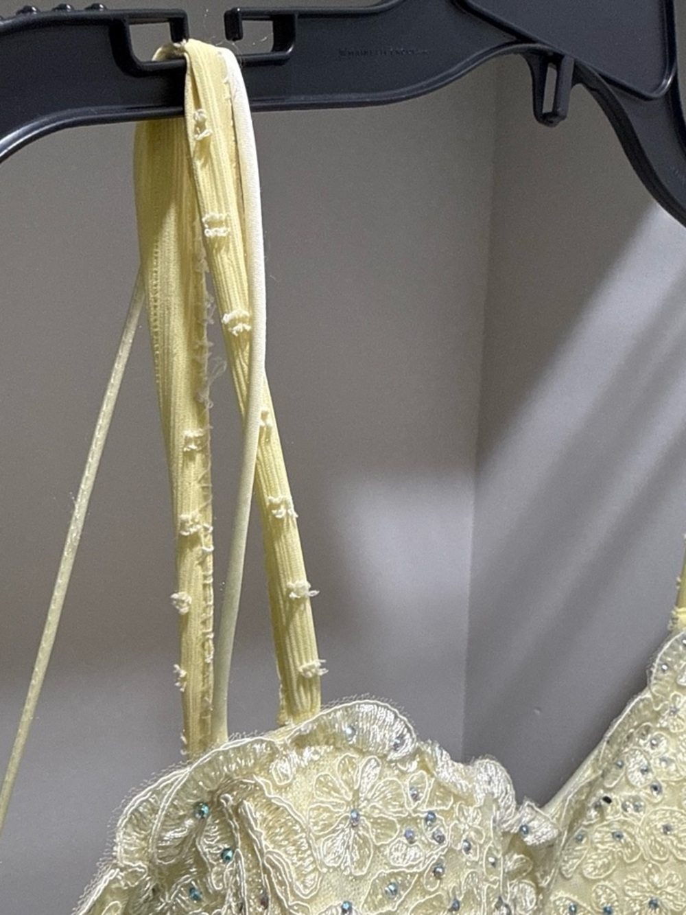 Juniors' Strapless Embellished Ballgown - Pale Yellow - Picture 5 of 5
